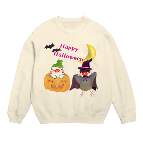 楽しいハロウィン文鳥ず Crew Neck Sweatshirt