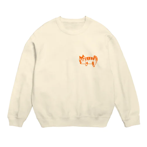 ワンポイント😸KIMAMANEKO Crew Neck Sweatshirt