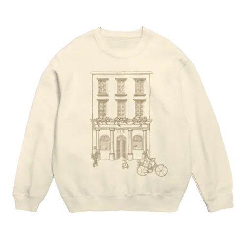 パリのカフェ Crew Neck Sweatshirt