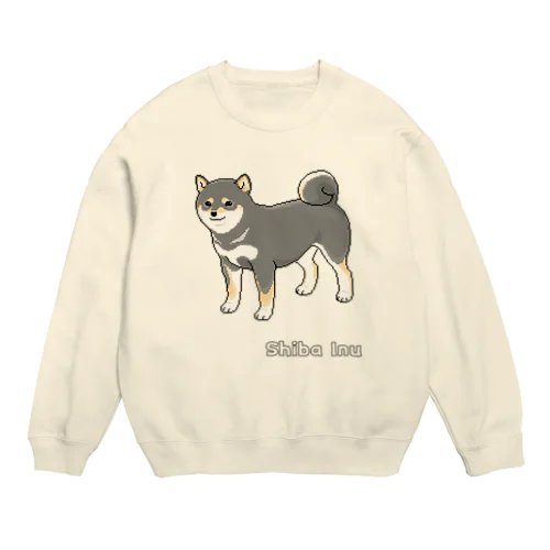 ちょっとうれしそうな黒柴のドット絵 Crew Neck Sweatshirt