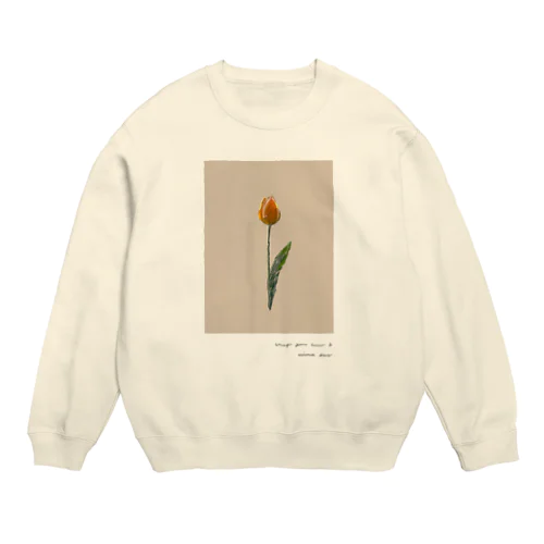 夕焼けとチューリップ Crew Neck Sweatshirt