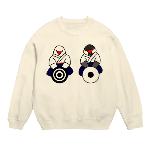 正座の弓道部んちょたちと的① Crew Neck Sweatshirt