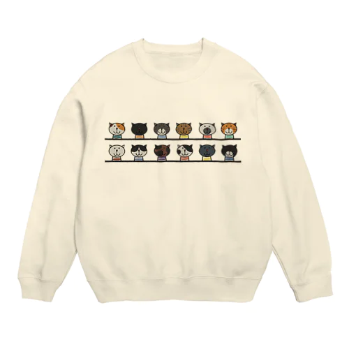 せいぞろいするねこ Crew Neck Sweatshirt