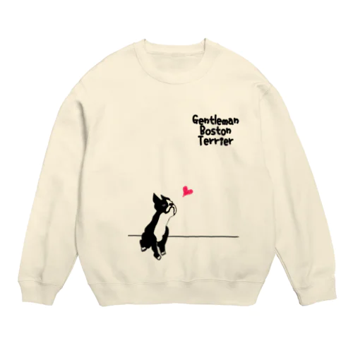 gentleman Boston terrier Crew Neck Sweatshirt