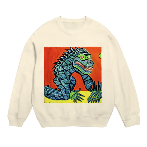 ピカソが怪獣を描いたら Crew Neck Sweatshirt