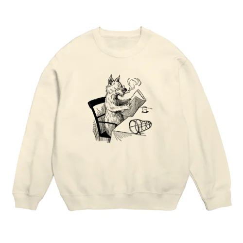 新聞を読む犬 ＜ルイス・ウェイン＞ Crew Neck Sweatshirt