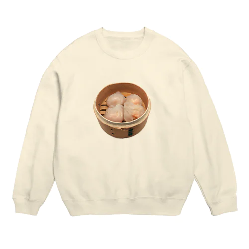 蒸しエビ餃子（玻璃蒸蝦餃） Crew Neck Sweatshirt