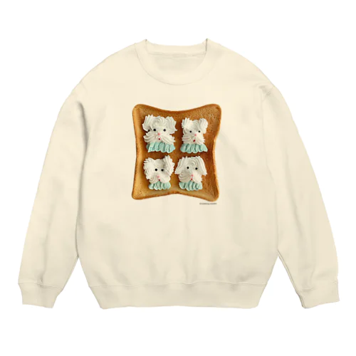 wanko cream Crew Neck Sweatshirt