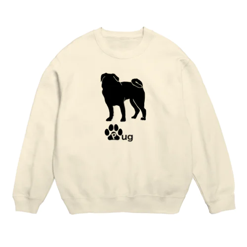 パグ犬 Crew Neck Sweatshirt