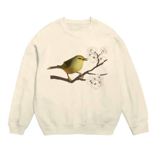 桜にウグイス Crew Neck Sweatshirt