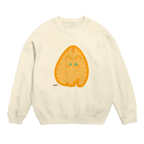 つままれ茶トラ[pinched:OrangeTabby] Crew Neck Sweatshirt