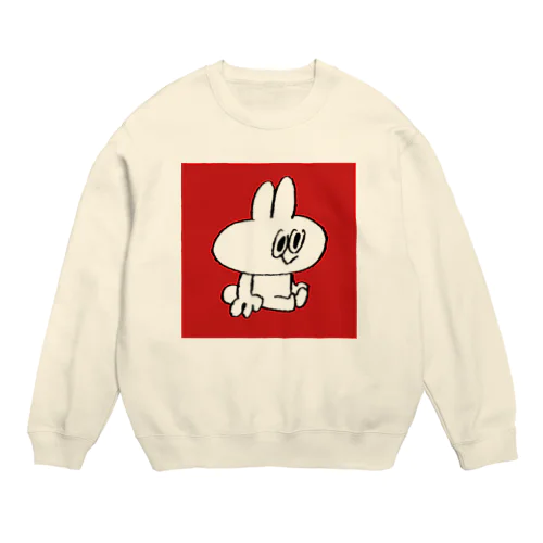 おすわりスティーブ（四角赤） Crew Neck Sweatshirt