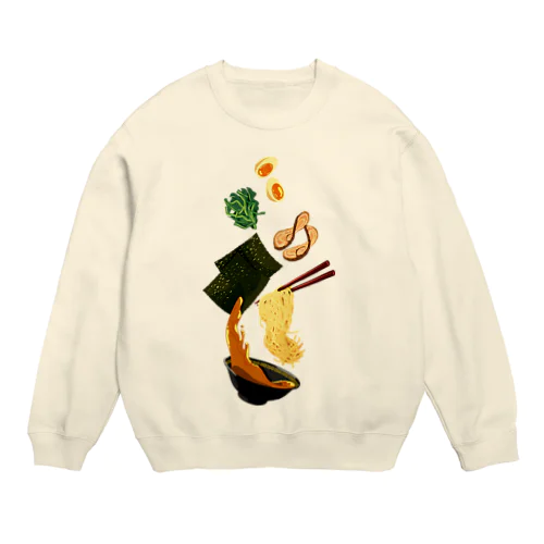 (家系)とんこつ醤油ラーメンフォール Crew Neck Sweatshirt