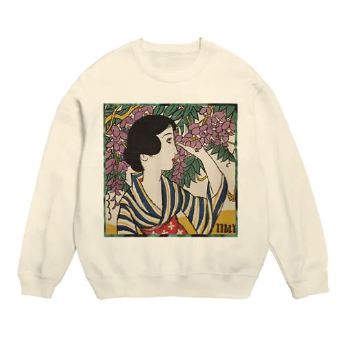 大正浪漫　竹久夢二_＜mai＞婦人グラフ五月号表紙絵 Crew Neck Sweatshirt