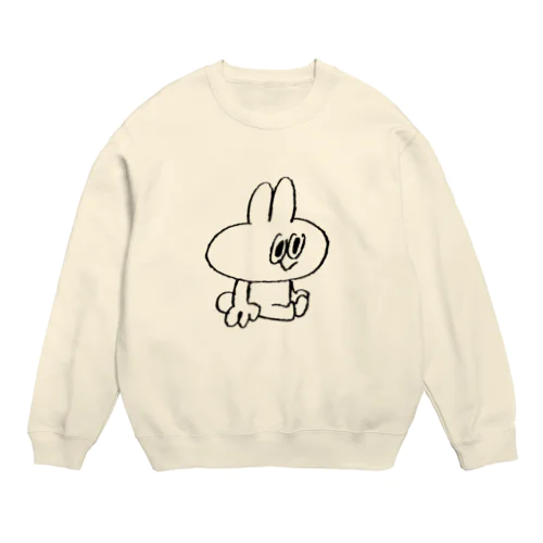 おすわりスティーブ（黒） Crew Neck Sweatshirt