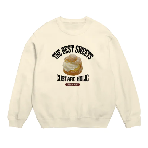 シュークリーム（生クリーム）（ビンテージ風） Crew Neck Sweatshirt