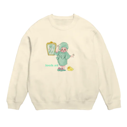 お風呂上がりココちゃん Crew Neck Sweatshirt