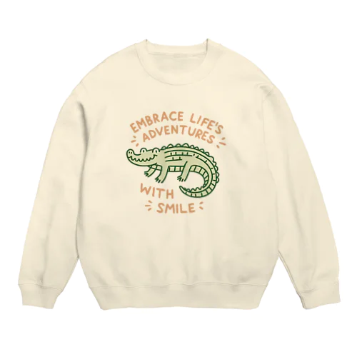 ゆるキャラなワニ Crew Neck Sweatshirt