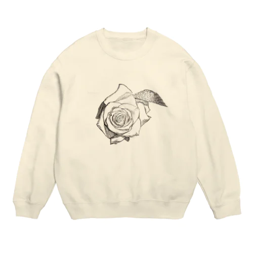 白い薔薇 Crew Neck Sweatshirt