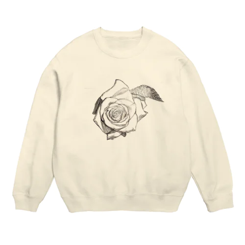 白い薔薇 Crew Neck Sweatshirt