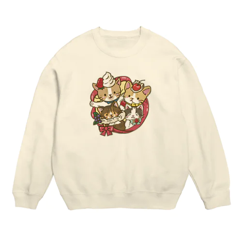 美味しそうなリースにゃん Crew Neck Sweatshirt