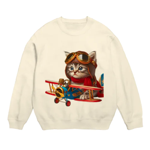 *Gu~mimi*パイロットにゃんこ Crew Neck Sweatshirt