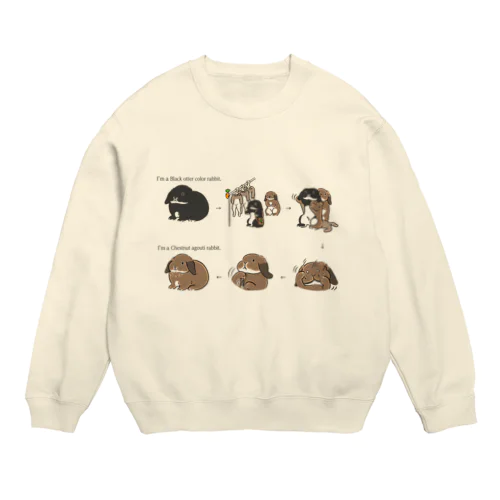 ブラックオターうさぎからチェスナットうさぎ（ロップ）に変身！ Crew Neck Sweatshirt