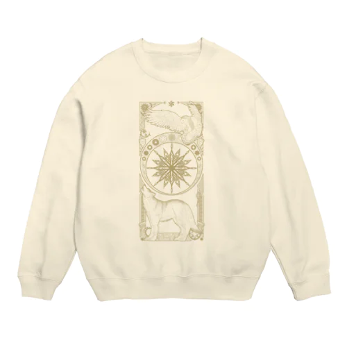 星月白夜の狼梟 Crew Neck Sweatshirt