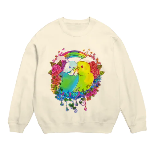 ラブラブセキセイちゃん Crew Neck Sweatshirt