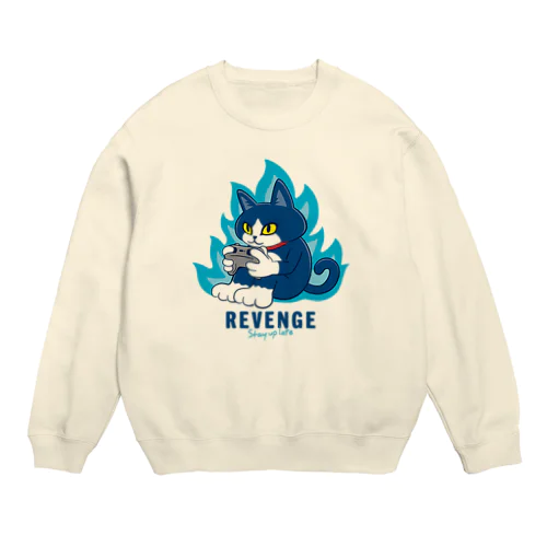 リベンジ夜更かし猫 Crew Neck Sweatshirt