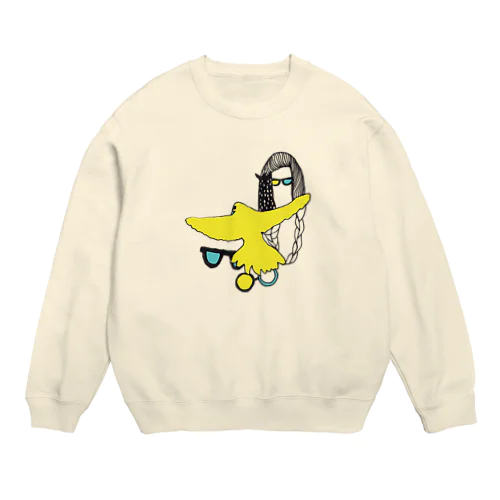 ハトガールその４ Crew Neck Sweatshirt