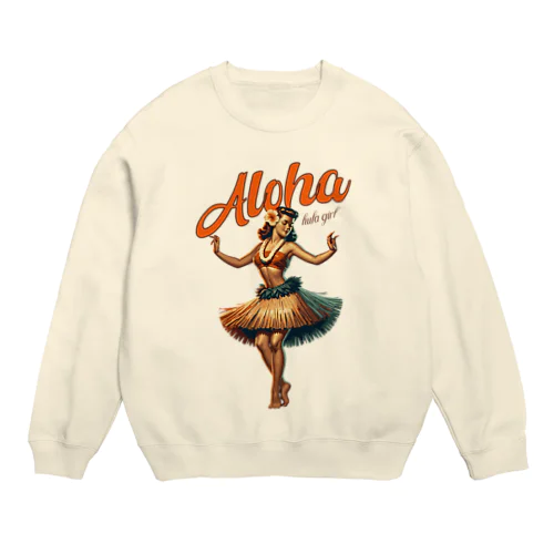 ビンテージアロハフラガール Vintage Aloha Hula Gril in Hawaii Crew Neck Sweatshirt