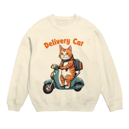 猫の配達人デリバリーキャット Crew Neck Sweatshirt