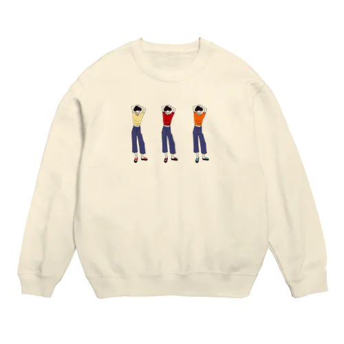 黒髪マッシュのおんなのこ Crew Neck Sweatshirt