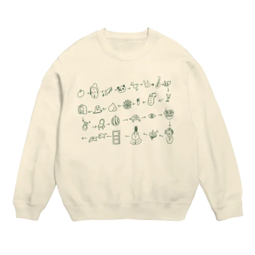 絵しりとり Crew Neck Sweatshirt