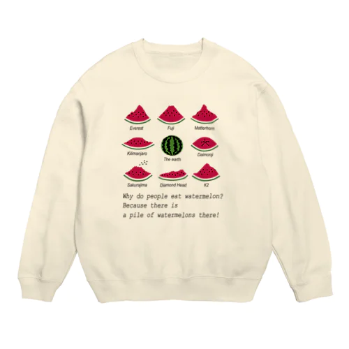 世界のスイカの山々 Crew Neck Sweatshirt