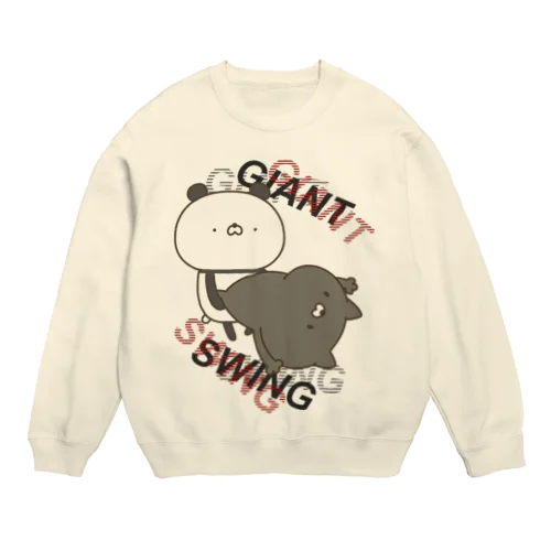 パンダVSネコ Crew Neck Sweatshirt