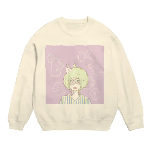 オバケなんていないさ オバケなんてウソさ Crew Neck Sweatshirt