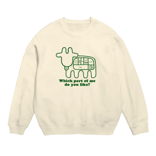 私のどこが好き？（緑） Crew Neck Sweatshirt