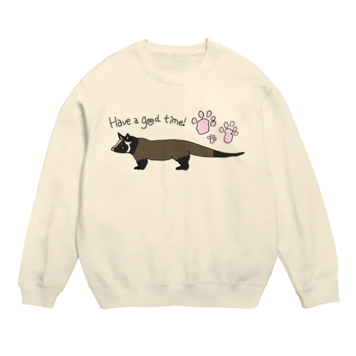 てけてけハクビシン Crew Neck Sweatshirt