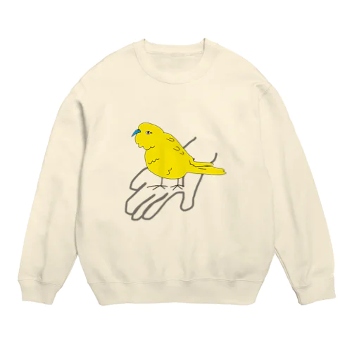 手のりキジインコちゃん Crew Neck Sweatshirt