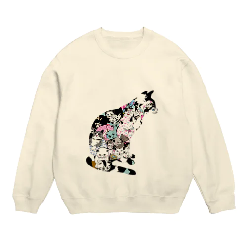 ゆるりんマルシェ 猫-1 Crew Neck Sweatshirt