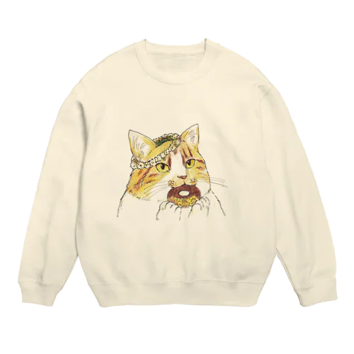 どーなっつねこ Crew Neck Sweatshirt