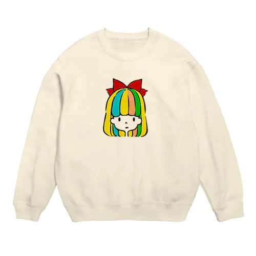 リボンの女の子 Crew Neck Sweatshirt