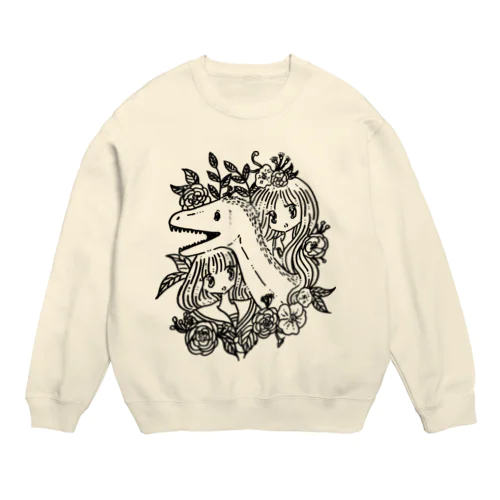 ユタラプトルガール Crew Neck Sweatshirt