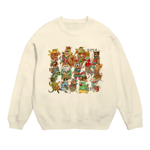 ざわつく動物たち Crew Neck Sweatshirt