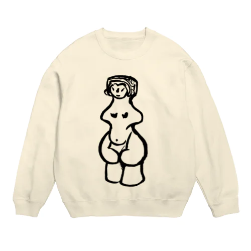 前面(片面)プリント　縄文のビーナスさん　土偶シリーズ Crew Neck Sweatshirt