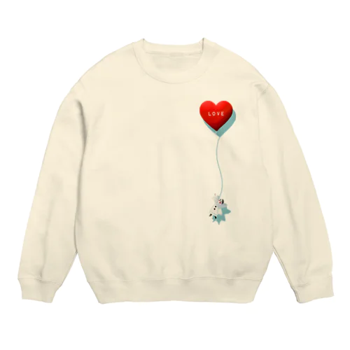 風船とピエロ(淡色) Crew Neck Sweatshirt