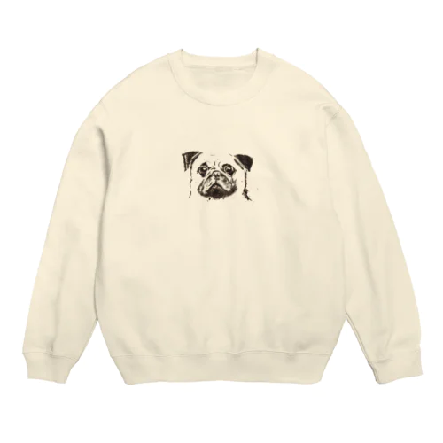 パグ犬 Crew Neck Sweatshirt