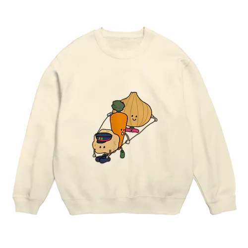 畑発カレー行き Crew Neck Sweatshirt